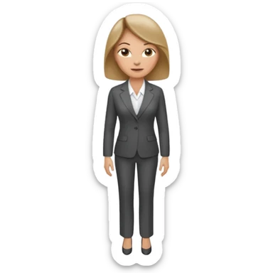 business woman with characters in her forties in full suit dark blond hair standing sticker
