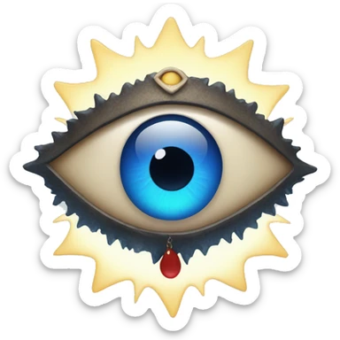 Evil eye with blue heart and sun sticker