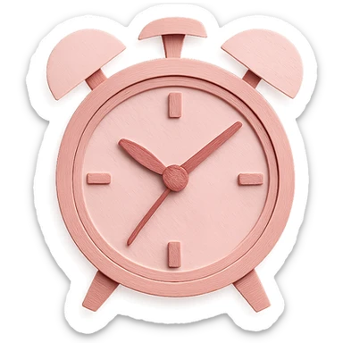 aesthetic pink clock with layered paper look and soft pinks in paper craft style sticker