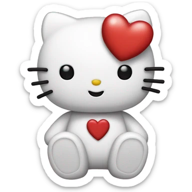 hello kitty with heart sticker