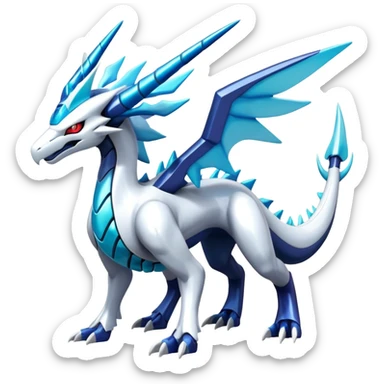 Futuristic Kyurem-reshiram-salamence-dialga-suicune-hybrid, full body sticker