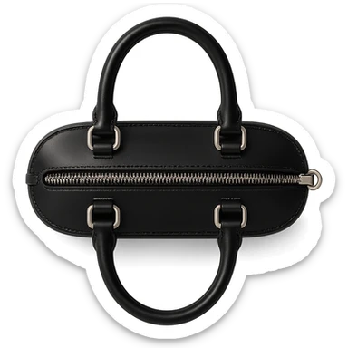 Alaïa Teckel bag, top-down view, showing handles and hardware, designer style, elegant and modern, on white background sticker