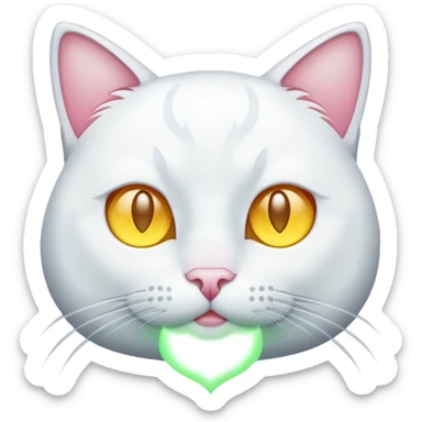white cat luminous sticker