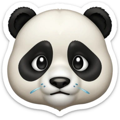 Sad panda with one large tear  sticker