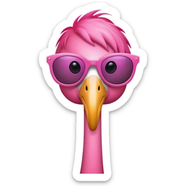 flamingo wearing classic sunglasses sticker