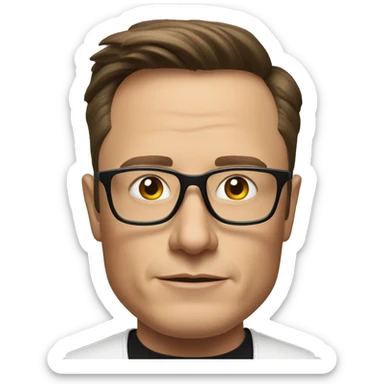 a emoji of elon musk in black glasses sticker