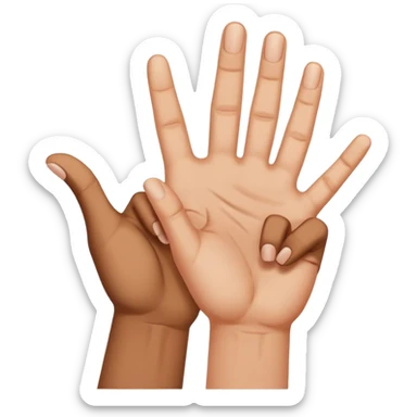 W V as hand signs sticker