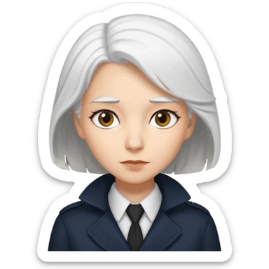 Generate 
1 detective she's white hair covered light eyes fair skin
1 detectective she's black NO HIJAB HAIR OUT BROWN skin  sticker