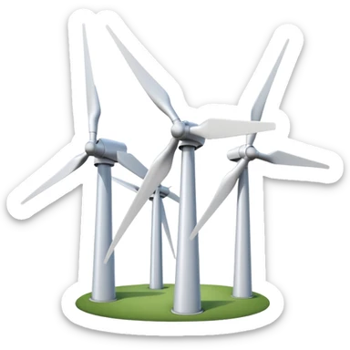 White wind turbines sticker