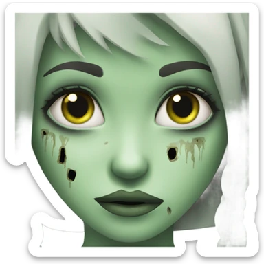zombie green eyed girl sticker