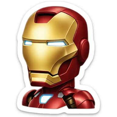 Elon musk with iron man suit gold and red sticker