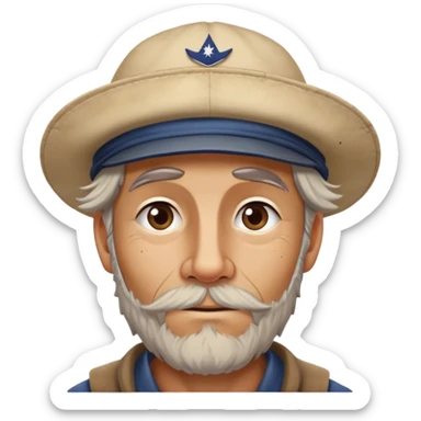 Homeless Australian outback sailor wearing Disney hat sticker