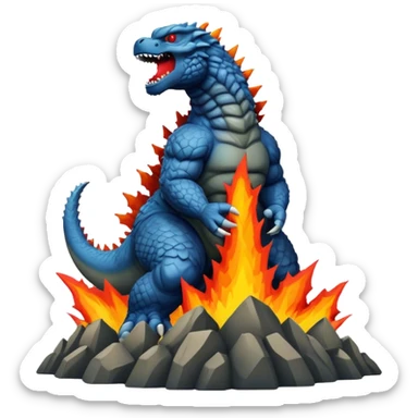 Godzilla destroys earth sticker