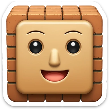 a fuzzy brick sticker