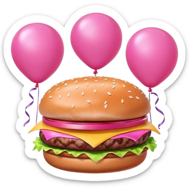 spam pink meat hamburger  balloons sticker