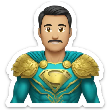 Superhero Kazakhman with ornament of Kazakhstan sticker