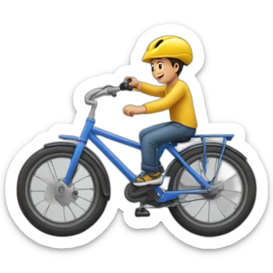Petit garçon qui fais du vélo sticker