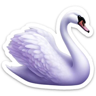 Realistic lilac elegant swan sticker