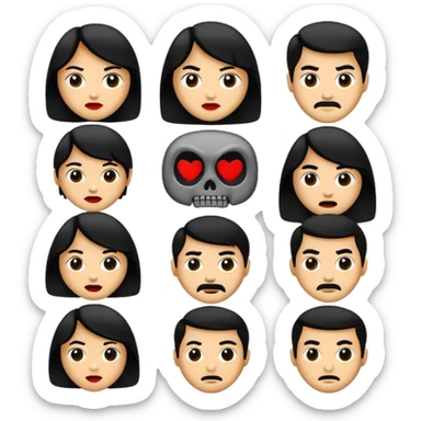 GENERAME   8  ICONOS TIPO EMOJI SILUETEADOS SIN FONDO   ESTILO RETRO OCHENTERO CON LA TEMATICA DE LA PELICULA An American The Evil Dead (Posesión infernal) sticker