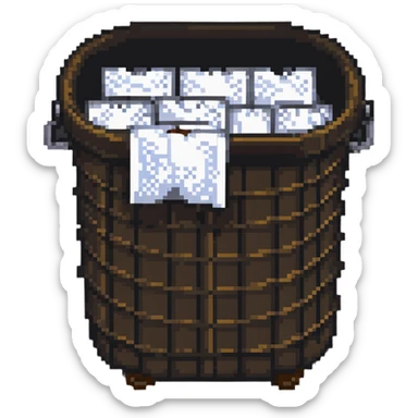 overflowing clothes hamper sticker