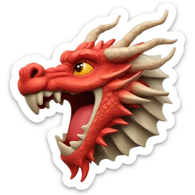 Red Japanese dragon side profile sticker