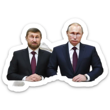 Ramzan kadyrov and putin loves heart sticker