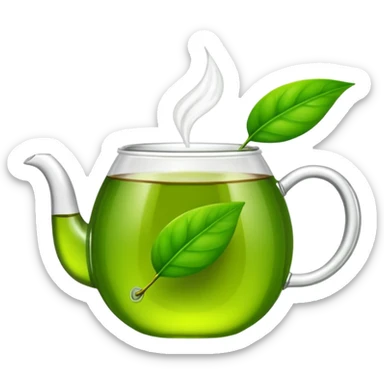 tea pod emoji with a green leaf sticker