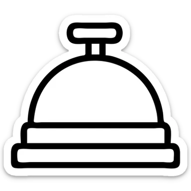 counter bell, minimal outline style, outlined icon with no fill sticker
