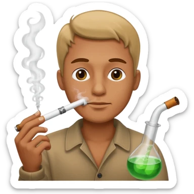Man smoking bong  sticker