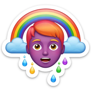 barfing rainbow sticker