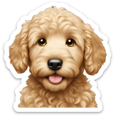 Golden doodle puppy sticker