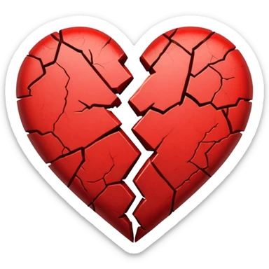 broken heart with a crack in the middle sticker