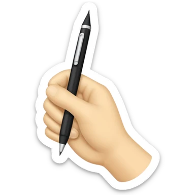 a hand with a black pen sticker