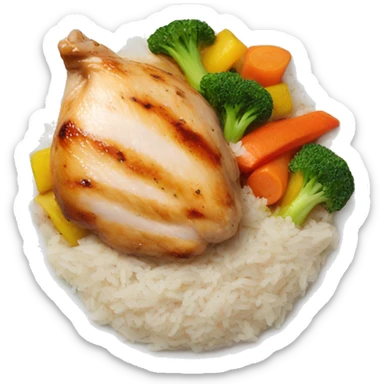 chicken breast and veggies with rice bowl sticker