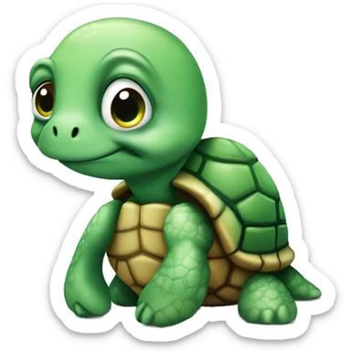 very sad turtle wit one tear sticker