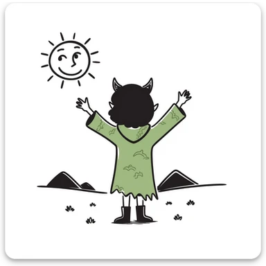 green goblin worshipping the sun sticker