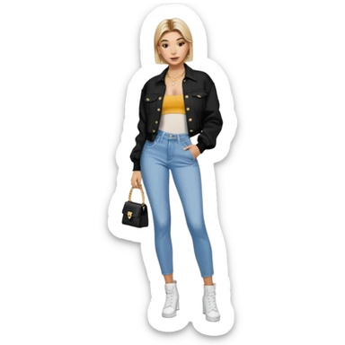 Hailey bieber en voyant tout le corps  sticker