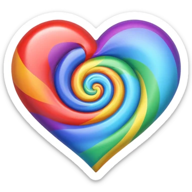heart with a rainbow swirl sticker