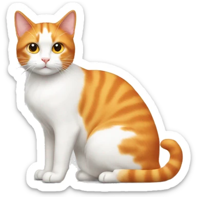 orange and white cat sticker