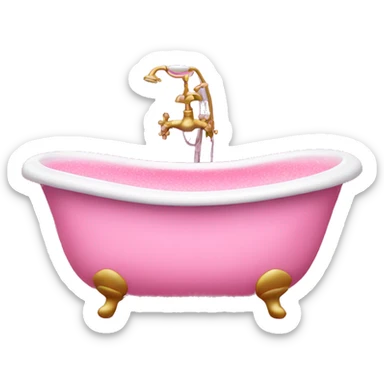 Pink bathtub with pink suds  sticker