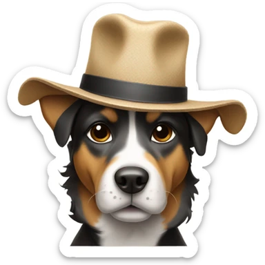 dog with a hat sticker