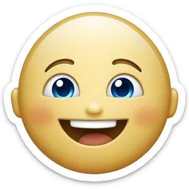 cute smiling emojii with blue eyes and a happy closed mouth sticker