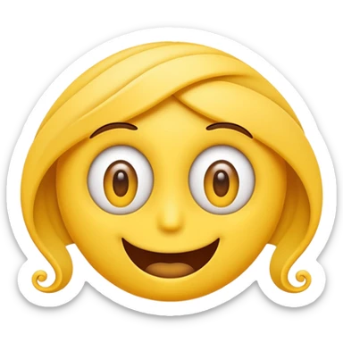 an emoji face with a straight line mouth and swirly eyes  sticker