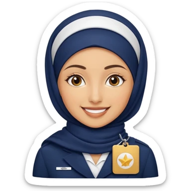 Hijabi flight attendant sticker