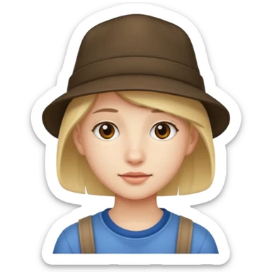 teenager with hat sticker