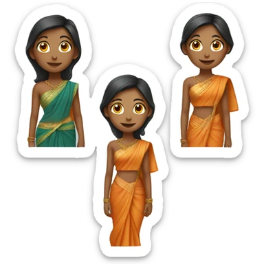 Girl wearing saree sticker