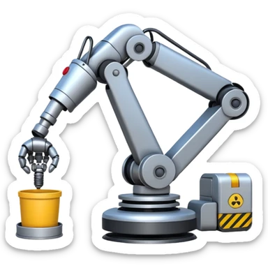 emoji about smartfactory with robot arm and AGV sticker