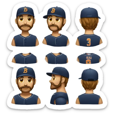 Emoji con barba de candado y gorra de beisball sticker