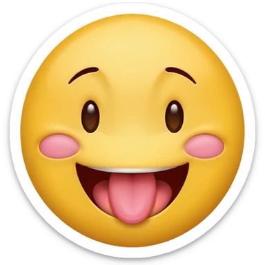 Funny tounge out emoji giggling sticker