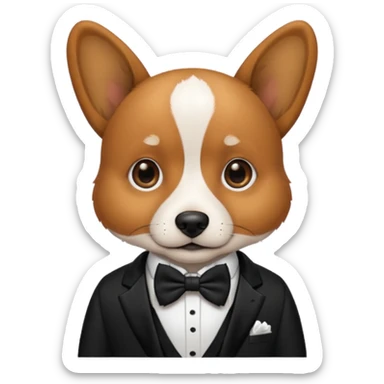 Groom dog with bowtie and suit sticker